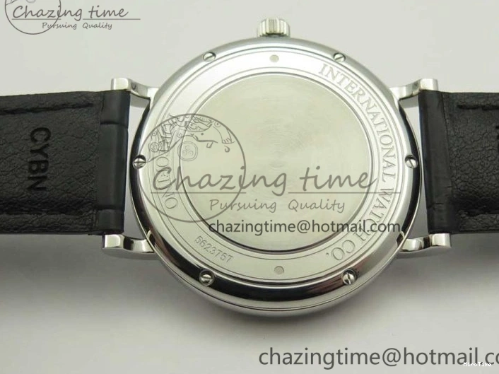 MIROTIME 0303 Supportive Portofino Automatic SS AF 1:1 Best Edition White Dial on Black Croco Leather Strap A 7184